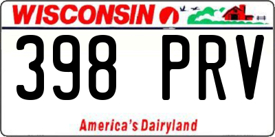 WI license plate 398PRV
