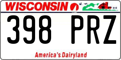 WI license plate 398PRZ