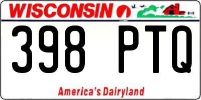 WI license plate 398PTQ