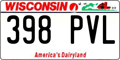 WI license plate 398PVL