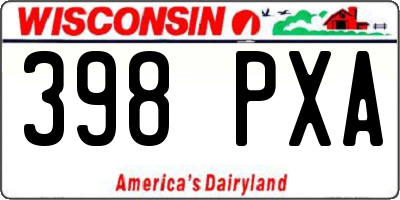 WI license plate 398PXA