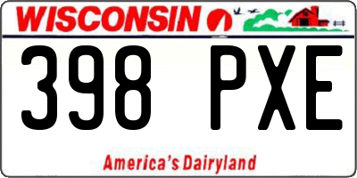 WI license plate 398PXE
