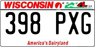 WI license plate 398PXG