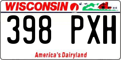 WI license plate 398PXH