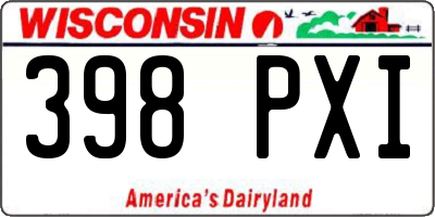 WI license plate 398PXI
