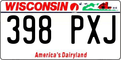 WI license plate 398PXJ