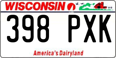 WI license plate 398PXK