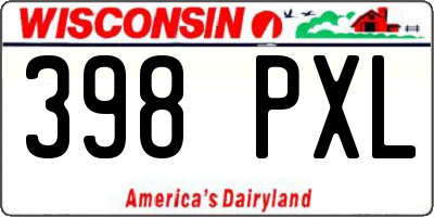WI license plate 398PXL