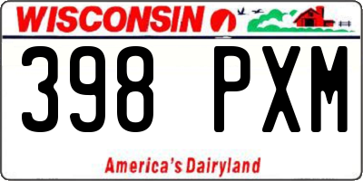 WI license plate 398PXM