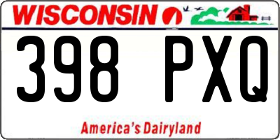 WI license plate 398PXQ