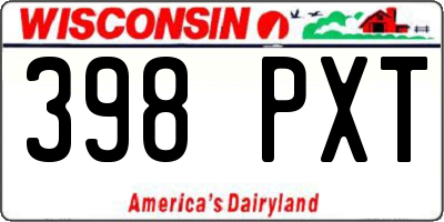 WI license plate 398PXT