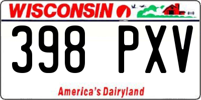 WI license plate 398PXV