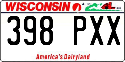 WI license plate 398PXX