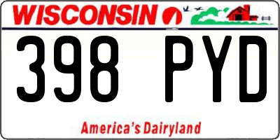 WI license plate 398PYD
