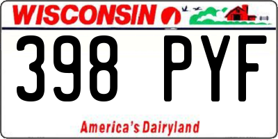 WI license plate 398PYF