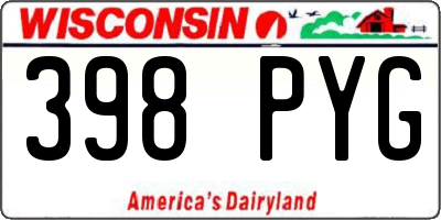 WI license plate 398PYG