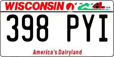 WI license plate 398PYI
