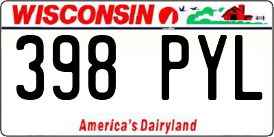 WI license plate 398PYL