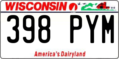 WI license plate 398PYM