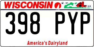 WI license plate 398PYP