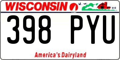 WI license plate 398PYU