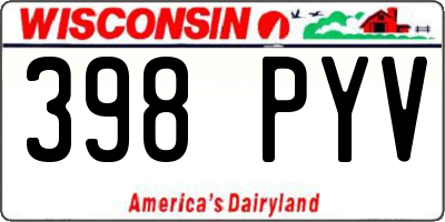 WI license plate 398PYV