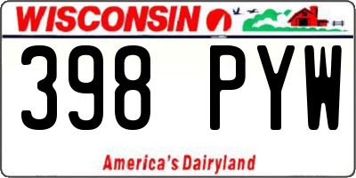 WI license plate 398PYW