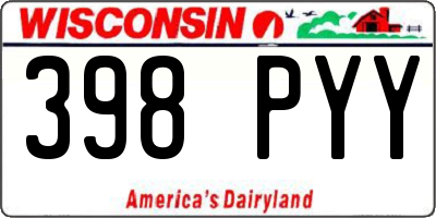 WI license plate 398PYY