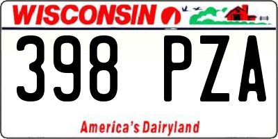 WI license plate 398PZA