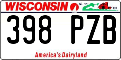 WI license plate 398PZB