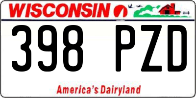 WI license plate 398PZD
