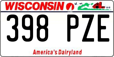 WI license plate 398PZE