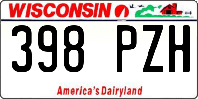 WI license plate 398PZH