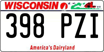WI license plate 398PZI