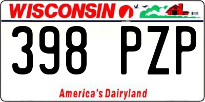 WI license plate 398PZP