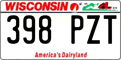 WI license plate 398PZT