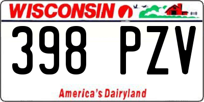 WI license plate 398PZV
