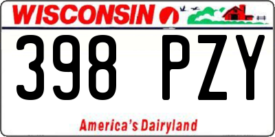WI license plate 398PZY