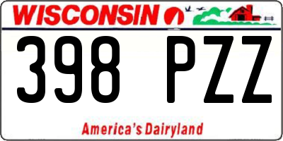 WI license plate 398PZZ