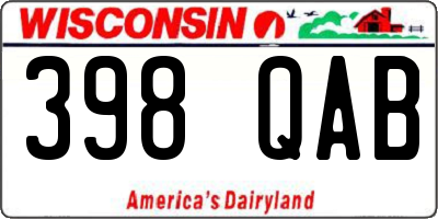 WI license plate 398QAB
