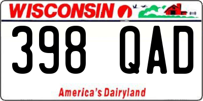 WI license plate 398QAD