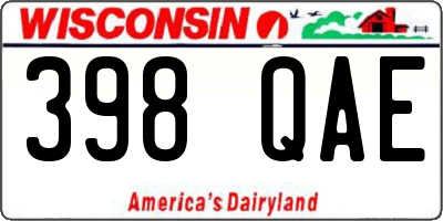 WI license plate 398QAE