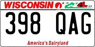 WI license plate 398QAG