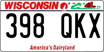 WI license plate 398QKX