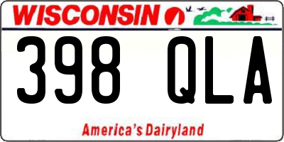 WI license plate 398QLA