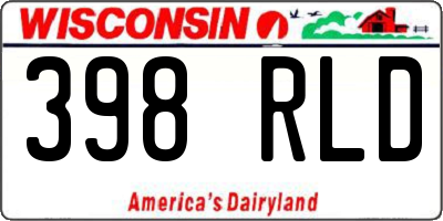 WI license plate 398RLD
