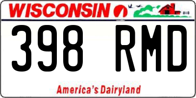 WI license plate 398RMD