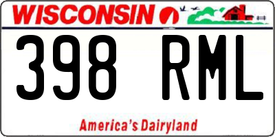 WI license plate 398RML