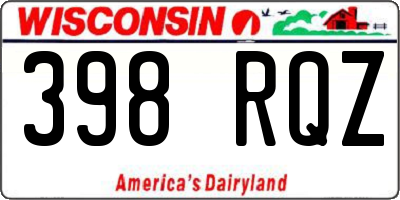 WI license plate 398RQZ