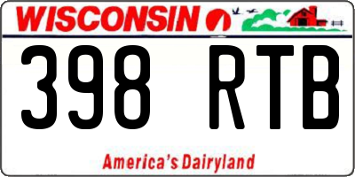 WI license plate 398RTB